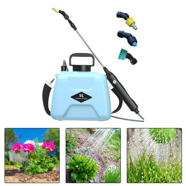 Botella rociadora de agua, bomba eléctrica, rociadores, rociador eléctrico recargable por USB, regadera para fertilizar, jardinería, coche, césped, ho actualización azul Macarena Pulverizador de agua potable