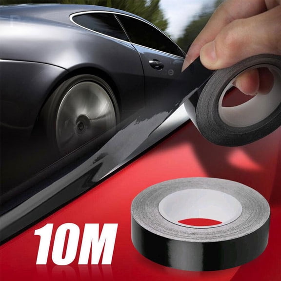 QHUDLV 1X Car Window Trim Vinyl Film,DIY Glossy Black Door Waistline Sticker, 10m Roll