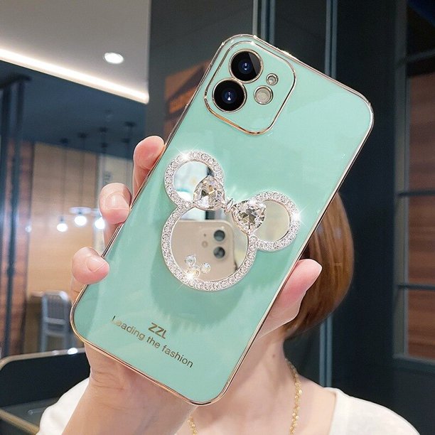 Nuevo Mickey Mouse Girls Mirror Phone Case Lovely Mirror Phone Case para Iphone 14 13 Girls Gifts zhangyuxiang LED