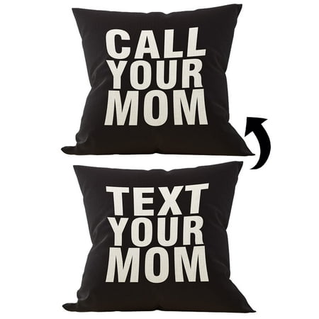 

Mancheng-zi zzt-Text mom Call Your Mom Text Your Mom Reversible Throw Pillow Cover for Daughter So