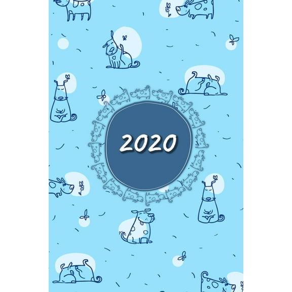 2020: My personal organizer 2020 with Cute Animal Dog Design - personal organizer 2020 - weekly calendar 2020 - monthly