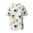thumbnail image 5 of Uemuo Cute Cat Pattern Cotton Linen Short Sleeve Shirts,Casual Lightweight Button Down Shirts,Vacation Beach Summer Tops-Large, 5 of 7