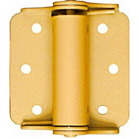 - N114-785 3 in. Baked Enamel Brass Surface Spring Hinge, 2 Pack