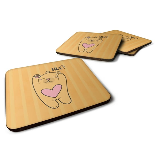 Set of 4 Nursery Hug Bear Foam Coasters Set of 4 BB7470FC