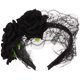 thumbnail image 5 of Diadema de flores, diadema de encaje, diadema ancha, tocado de fiesta, accesorio vintage para el cabello para mujer, 5 of 6