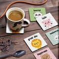 thumbnail image 3 of Inkdotpot Ensemble de 6 sous-Verres Faciles à Nettoyer 4-Zoll SquareCoasters Base en Cork-Réutilisable - Bébés Animaux, 3 of 8