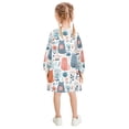 thumbnail image 3 of Girls' long-sleeved dress Cute Cats and Flowers Girls' A-line dress with ribbed cuffs Soft and comfortable, 3 of 6