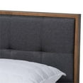 thumbnail image 4 of Bowery Hill King Size Dark Gray Fabric Walnut Finished Platform Bed, 4 of 10