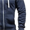 thumbnail image 5 of Odeerbi Cardigan For Men Zipper Hooded Sweater 2024 New Trendy All-Match Coat Solid Color Cardigan Navy, 5 of 8