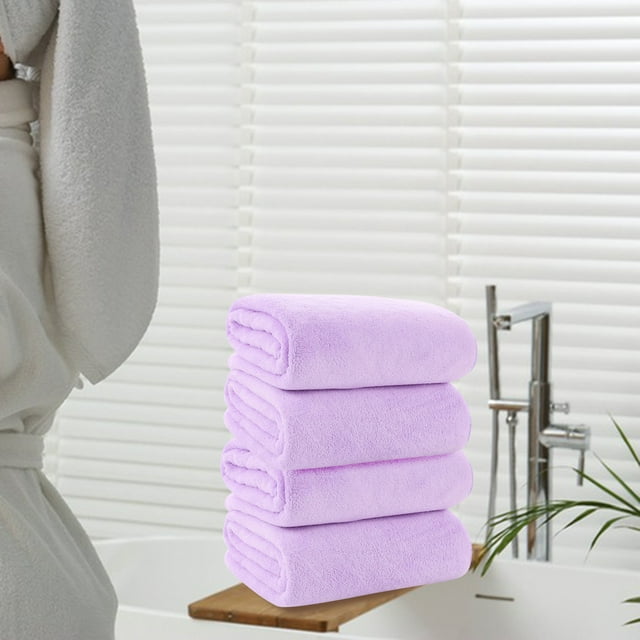 Fiudx Toalla de Baño de Terciopelo, Diseño Suave y Absorbente, Secado Rápido, Elegante Estampado de Rayas, Uso Diario En El Hogar, Elegante Accesorio de Baño, Material Natural, Tamaño 70 X 140 Cm