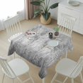 thumbnail image 6 of Grey Vintage Table Cloth Waterproof Tablecloths, Modern Abstract Art Oil Paiting Tablecloth Dining Table Cover for Kitchen Party Tabletop Outdoor, Square Tablecloth 54x54 Inch, 6 of 9
