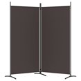 thumbnail image 2 of vidaXL 2-Panel Room Divider Brown 175x180 cm Fabric, 2 of 5