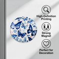 thumbnail image 3 of Round Fridge Magnets, 1Pcs 3in Cute Refrigerator Magnets Decorative for Whiteboard, Classroom, Locker, Kitchen, Birthday GiftsBeautiful Butterfly Pattern in White on Fabric, 3 of 6