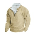thumbnail image 2 of Blusa y camisa de manga larga con cuello alto para hombre, sudadera informal con capucha, cuello alto retro, cremallera, manga larga, holgada, blusa para hombre, 2 of 3