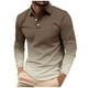 thumbnail image 2 of Blusa y camisa de manga larga con cuello vuelto para hombre, informal, a la moda, con estampado de rayas y botones, de poliéster., 2 of 7