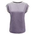 thumbnail image 3 of Women's Classic Loose Fit Sleeveless Lace Blouse with Round Neck for Everyday and Travel, Purple, XL, 3 of 5