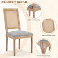 thumbnail image 2 of Noble House French Country Dining Chair Set of 2,Rectangular Cane Backrest,Grey+Green, 2 of 10