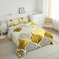 thumbnail image 3 of jejeloiu Chic Mermaid Pattern Bedding Comforter Set,Rustic Boho Geometric Twin Comforter Sets,Gold White Black Bedding Set For Teens,Breathable Home Decor Reversible,2pcs, 3 of 8