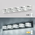 thumbnail image 5 of 35" Modern 5-Light LED Crystal Bathroom Vanity Light, Chrome Wall Sconce with Clear Crystal Shades, Bathroom Lighting Fixtures Over Mirror for Vanity, Bedroom, Hallway, 5 of 12
