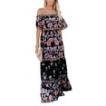 thumbnail image 3 of Colisha Women Vintage Floral Dress Elegant Strapless Dress Evening Cocktail Party Maxi Dress Floral XL, 3 of 7