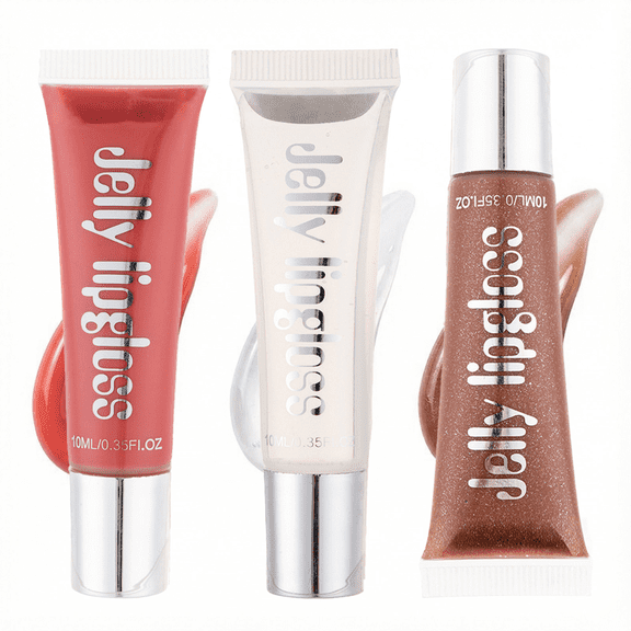 Lip Gloss 3 Pack, Tinted Lip Balm Ultra-Hydrating & Soothing Formula with Vitamin Oils for a Glossy Finish & Soft