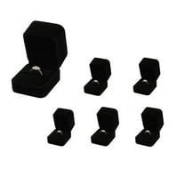 RYLZX 6Pcs Black Fancy Ring Box Jewelry Box Ring box - Genuine Velvet
