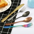 thumbnail image 5 of Gold Silverware Set for 4, MDEALY 20 Piece Modern Flatware Utensil Set for 4, Include Dinner Knife,Dinner Forks,Dinner Spoons,Salad Forks,Teaspoons, Dishwasher Safe, 5 of 6