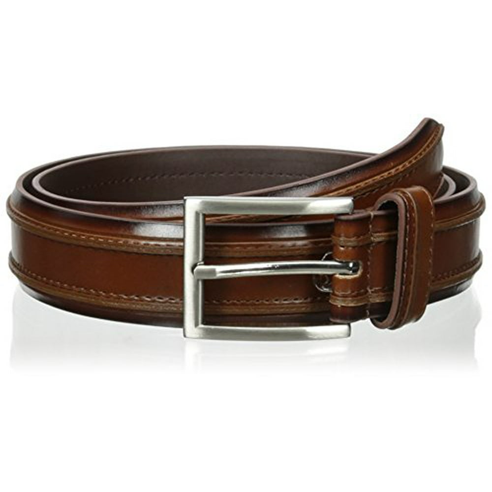 Florsheim - Florsheim Men's Leather Double Ribbed Belt, Brown ,32 ...
