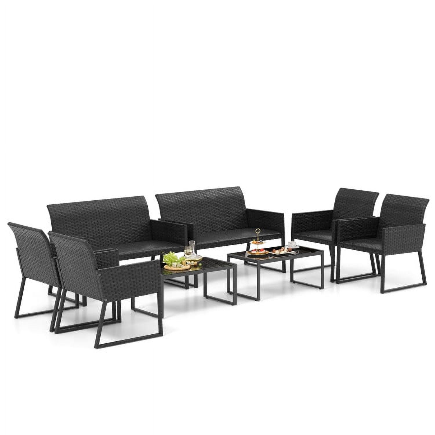 Aimee Lii 4 Pieces Patio Wicker Chair Set with Quick Dry Foam Cushions, Outdoor Patio Furniture Set