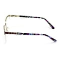 thumbnail image 4 of Premium Women's Round Half Rim Optical Frame Reading Glasses - Clear Lens Metal Eyeglasses Readers /w Case, 4 of 4