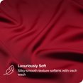 thumbnail image 3 of Bare Home Bamboo Sheet Set - Made from Rayon Fibers - Deep Pockets - 3 Piece - Twin XL, Red, 3 of 7