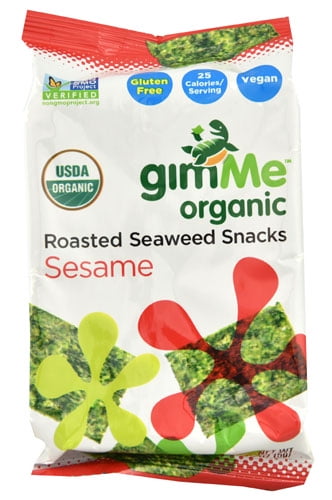 GimMe Organic Roasted Seaweed Snacks Sesame -- 0.17 oz pack of 4 by Gimme