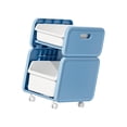thumbnail image 4 of Tnarru under Desk Storage Box Container Toys Chest Organization File Organizer Organizer Box Storage Bin for Office Kids Room Pantry Blue 48cm with Wheel, 4 of 8