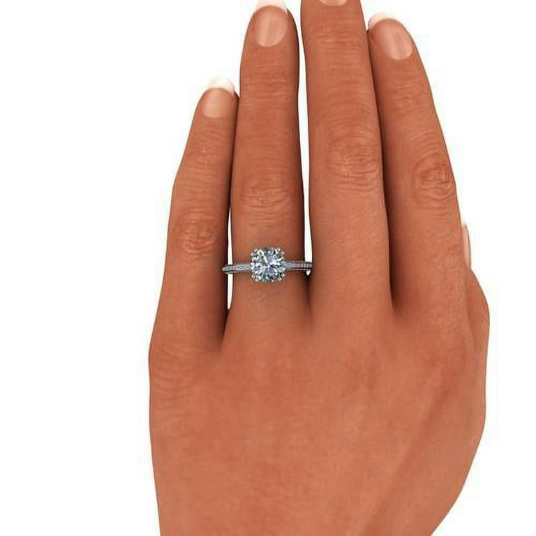 3.25Ct Radiant Cut White VVS1 Diamond Engagement Ring in Solid 14K good White Gold Plated Promise Ring Gift For Her