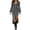 Gray, variant on Women Going‑Out Collared Half‑Zip Lantern Long Sleeve Slit Maxi Dress Fall