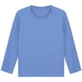 thumbnail image 3 of Yhong Boys Girls Casual Cotton Sweatshirts Solid Crewneck Pullover Tops Athletic Base Layer Light Blue 140, 3 of 5