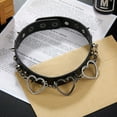 thumbnail image 4 of Collier Ras-du-Cou en Similicuir Cœur Ajustable Clouté Goth Collier Ras-du-Cou pour Femmes, 4 of 10