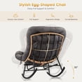 thumbnail image 2 of YUSAZENS Indoor Outdoor Rocking Chair - Rattan Rocker with Extendable Footrest, 352lbs Sturdy Large Lounge for Bedroom, Living Room Dark Gray, 2 of 7