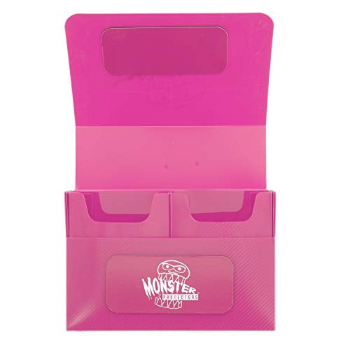 Monster Protectors Trading Card Double Deck Box with Magnetic Closure - Pink (Fits Yugioh, Pokemon, Magic the Gathering Cards)