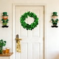 thumbnail image 2 of WEGFTDUOP St. Patrick's Day Trefoil Ribbon Wreath Irish Wires Wreath With Floral Shape Table Candleholder Wreath Decoration, 2 of 4