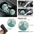 thumbnail image 6 of Renewold Peacock Flower 15 Pack Car Seat Cover Set with Steering Wheel Seat Belt Strap Cover Garbage Cans Air Vent Pouch Rearview Mirror Cover Cup Coasters Keychain Fit for SUV Trucks Vans Sedans, 6 of 7