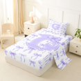 thumbnail image 2 of Manfei Purple Bow Tie Twin Sheet Sets For Girls,Letter G Initial Print Bedding For Kids,3pcs, 2 of 6