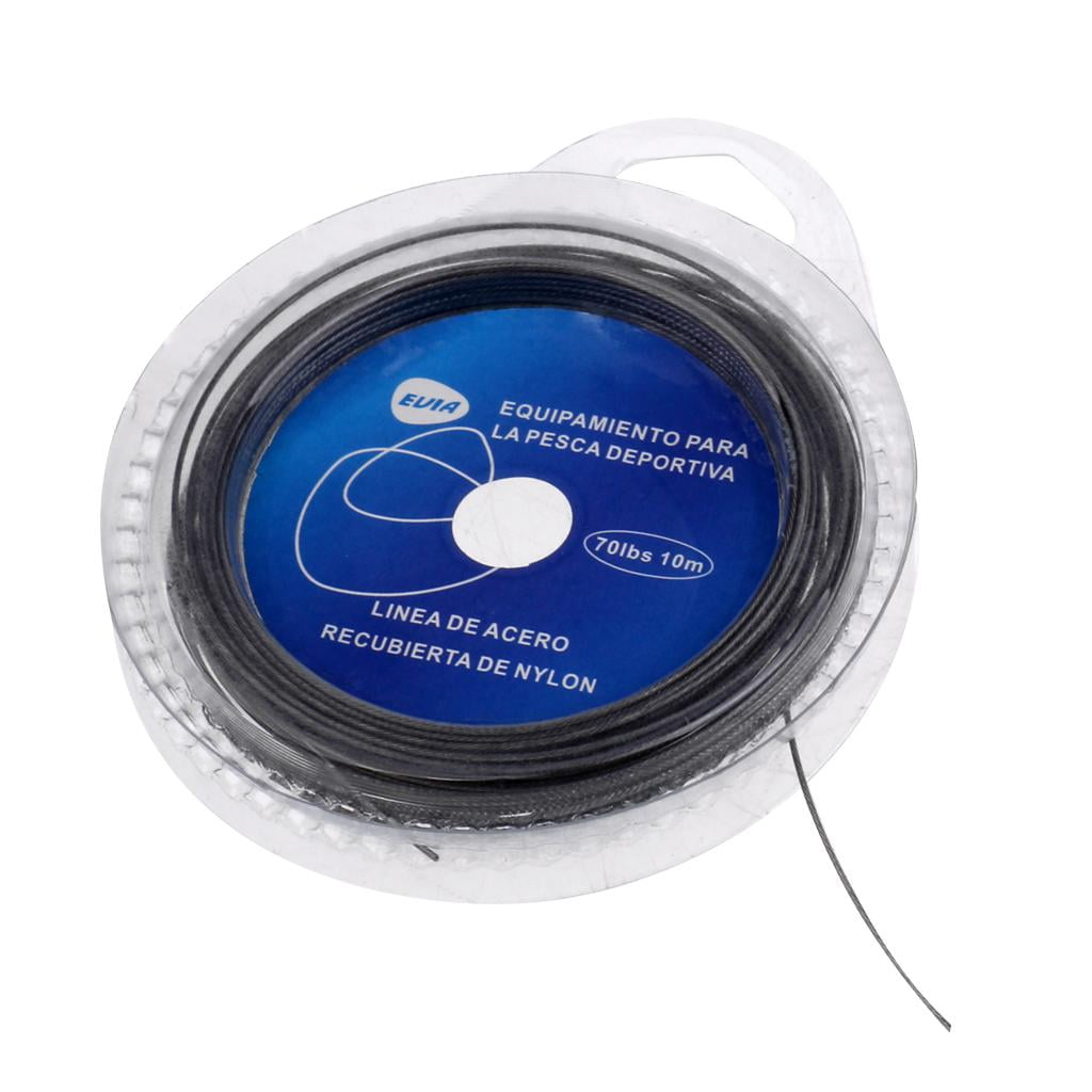 Dualoai 10Pcs Stainless Steel Wire Lures Leader Trace Fishing Lines 10m