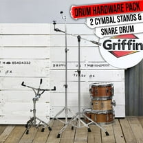 Griffin Cymbal Stand & Snare Stand BUNDLE - Double-Braced Legs Hardware Mount