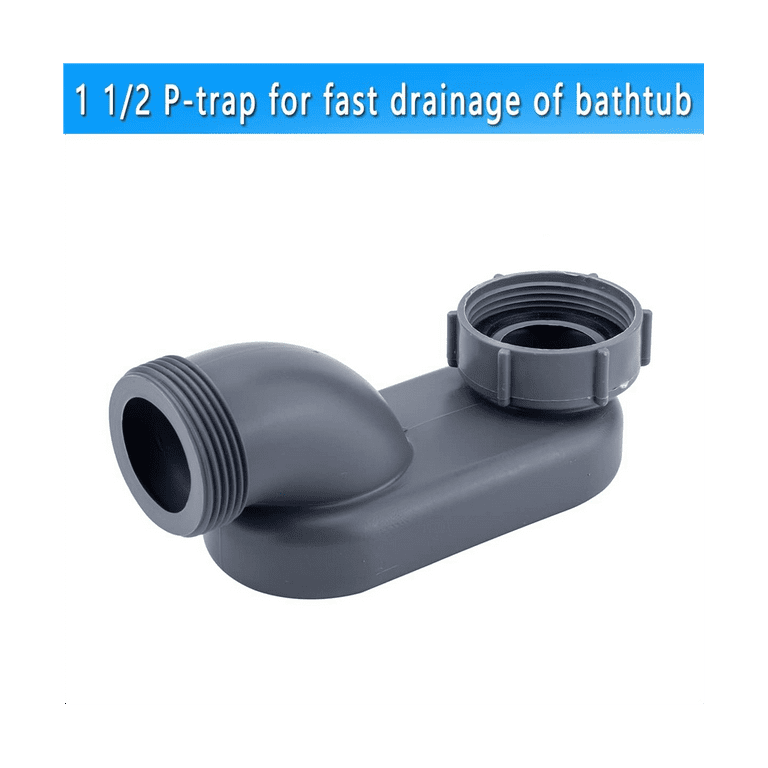 Low Profile 1 1 2 P Trap Flexible Bathtub Shower Drain Pipe Flat P Trap Free Standing Tub Drain For Bath Bathtub Drain