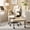 Beige, variant on Harmie Cross-Legged Desk Chair with Arms, Wide 19.68-Inch Seat, 360° Rotating Footrest, Wheels, Height-Adjustable Swivel Chair, Dark Brown