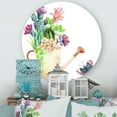 thumbnail image 1 of Designart - Succulents In Old Watering Can - Farmhouse Metal Circle Wall Art, 1 of 5