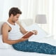 thumbnail image 5 of Balery Blue Glitter Pantalones de pijama para hombre, pijama ultraligero, pantalón de descanso-Medium, 5 of 6