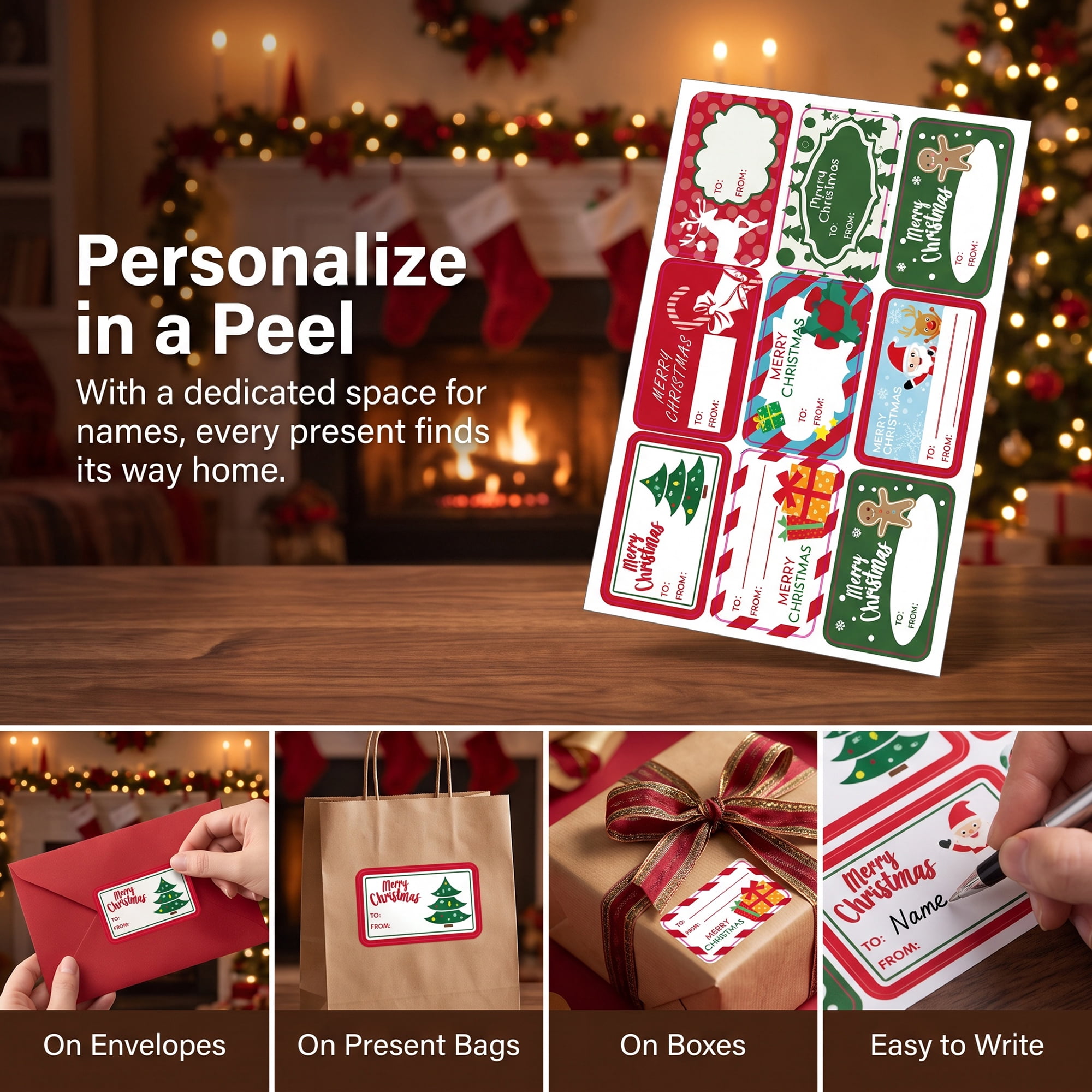 Unique Bargains Cartoon Christmas to from Gift Tags for Gifting 7.1" x 5.1" Christmas