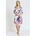 thumbnail image 3 of 3/4 Sleeve Surplice Midi Dress with Sash | 2 Colors | S-3X, 3 of 11